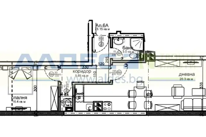 2-bedroom apartment in Sofiya, Ovcha Kupel