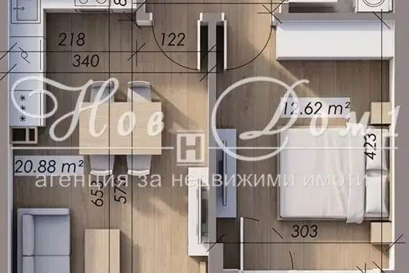 Двустаен апартамент в Овча купел с ново строителство