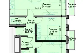 Тристаен апартамент в Овча купел с тераса и паркомясто
