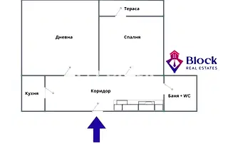 Двустаен апартамент в Павлово с тераса на ул. Кота 1050