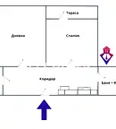 Двустаен апартамент в Павлово с тераса на ул. Кота 1050