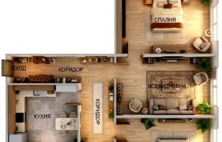 3-стаен апартамент в Слатина с две тераси