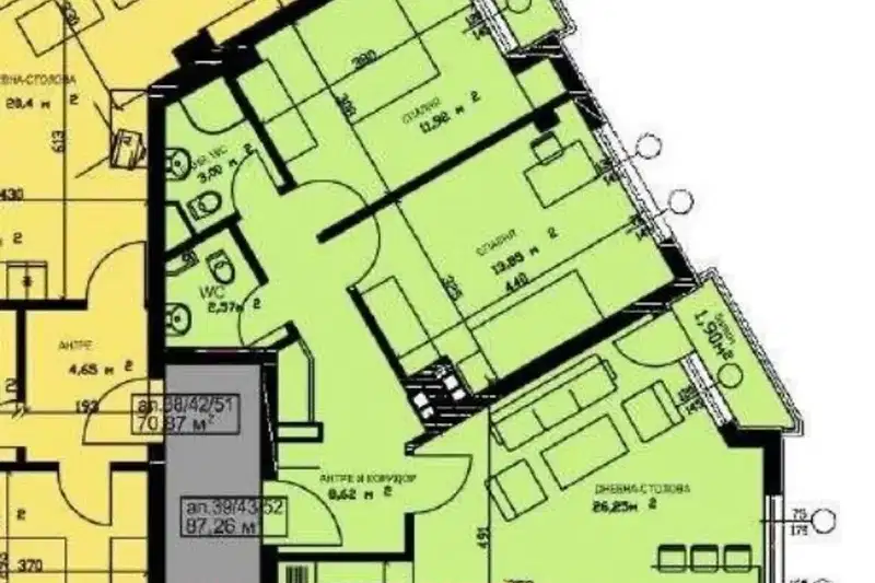 3-bedroom apartment in Sofiya, Banishora