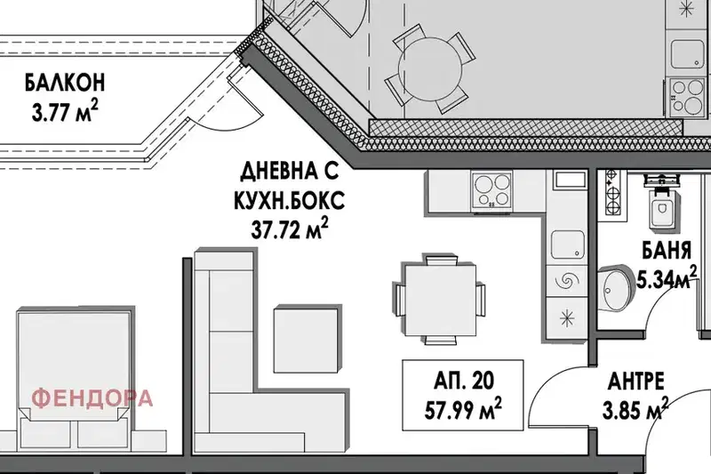 1-bedroom apartment in Sofiya, Studentski Grad