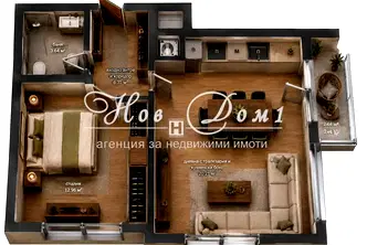 Двустаен апартамент в Студентски град с изток-западно изложение