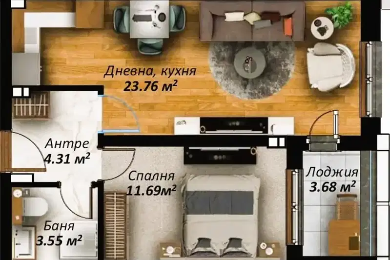 2-bedroom apartment in Stara Zagora, Ayazmoto
