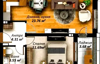 Двустаен апартамент в Стара Загора, Аязмото