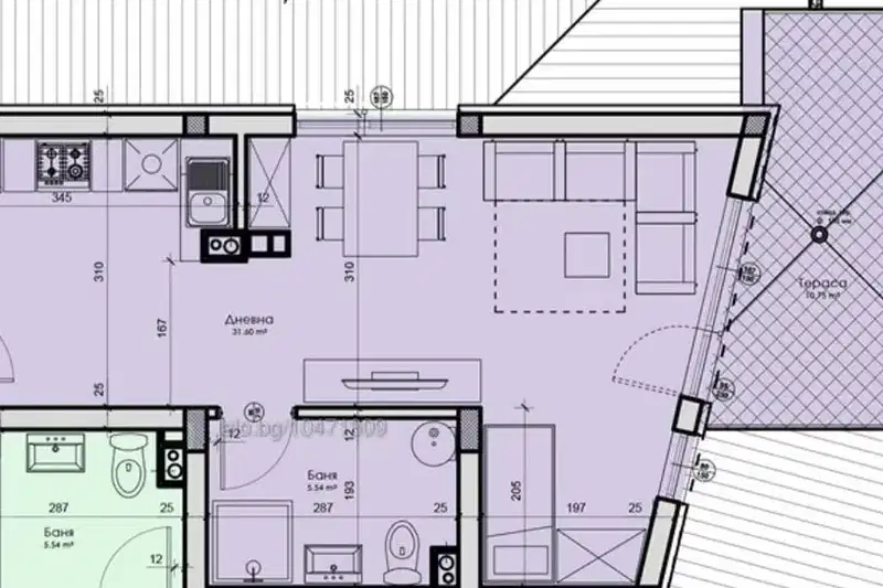 2-bedroom apartment in Stara Zagora, Jeleznik - Centyr