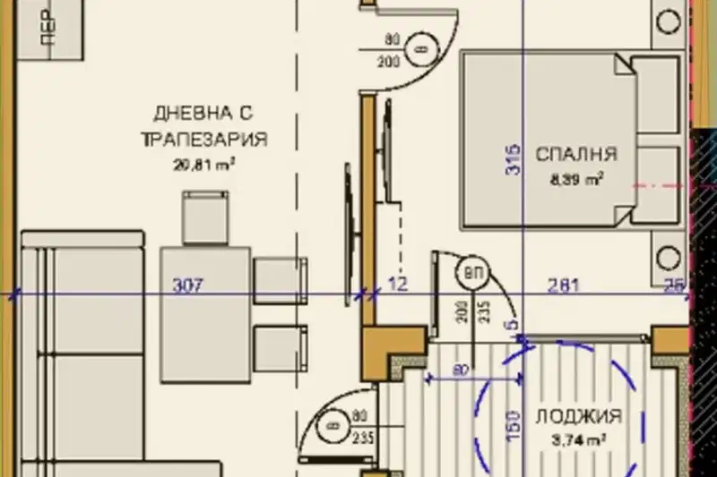 2-bedroom apartment in Stara Zagora, Jeleznik - Centyr