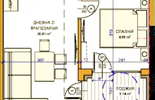 Двустаен апартамент в Стара Загора, Железник - център