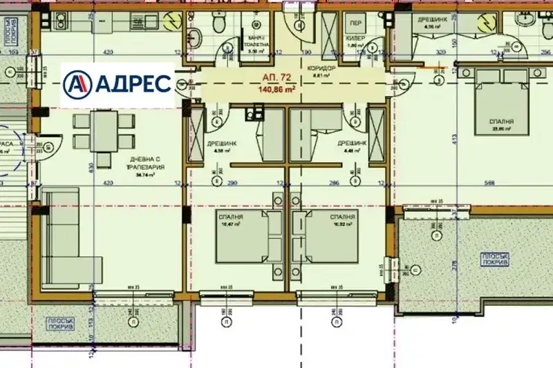 4-bedroom apartment in Stara Zagora, Jeleznik - Centyr