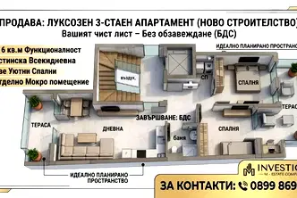 Тристаен апартамент в Стара Загора, Казански - изток