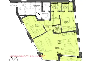 Просторен 3-стаен апартамент с гледка море в Бриз, Варна