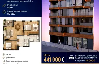 Просторен 3-стаен апартамент в Център, Варна с балкони