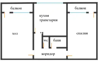 3-стаен апартамент в Цветен квартал, Варна с южно изложение
