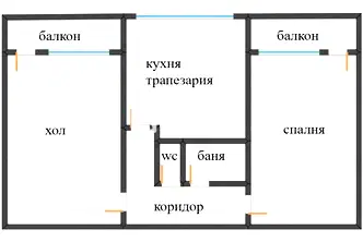 3-стаен апартамент в Цветен квартал, Варна с южно изложение