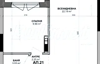 2-стаен апартамент в кв. Изгрев, Варна с балкон