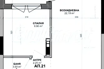 2-стаен апартамент в кв. Изгрев, Варна с балкон