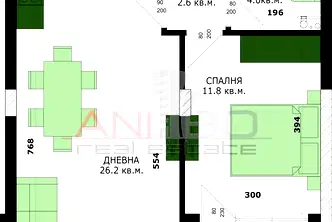 Двустаен апартамент с панорама в Кайсиева градина, Варна