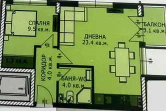 Двустаен апартамент в Кайсиева градина с тераса