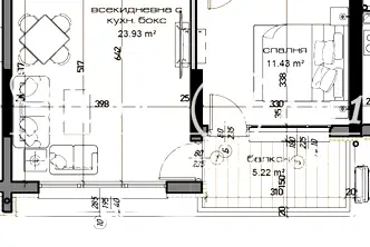 2-стаен апартамент с тераса в Младост 1, Варна