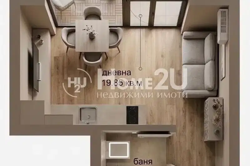 Studio apartment in Troshevo, Varna with balcony and elevator