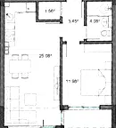 2-стаен апартамент в Виница с паркомясто и асансьор