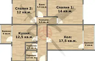 Четиристаен апартамент в Завод Дружба, Варна с две тераси