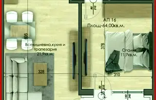 Двустаен апартамент в Пазарджик, Велин