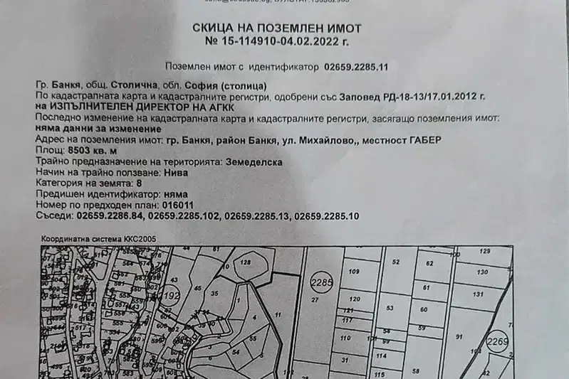 Парцел в Банкя