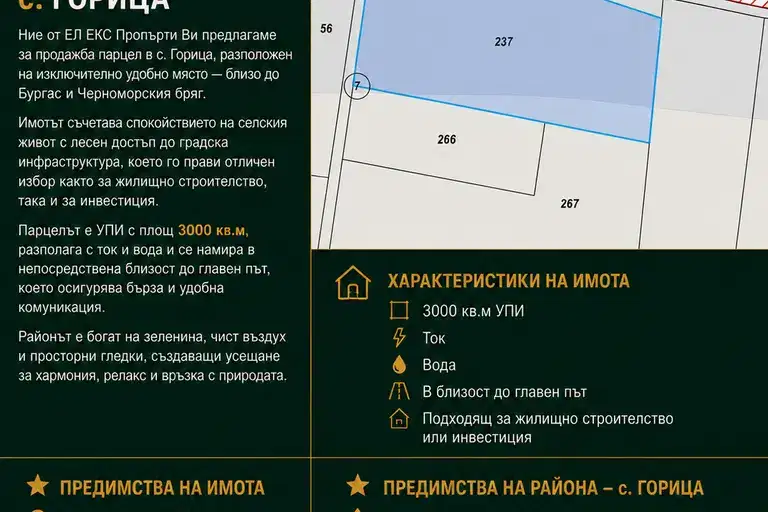Парцел в Бургас, с. Горица