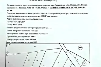 Парцел във Враца, с. Згори