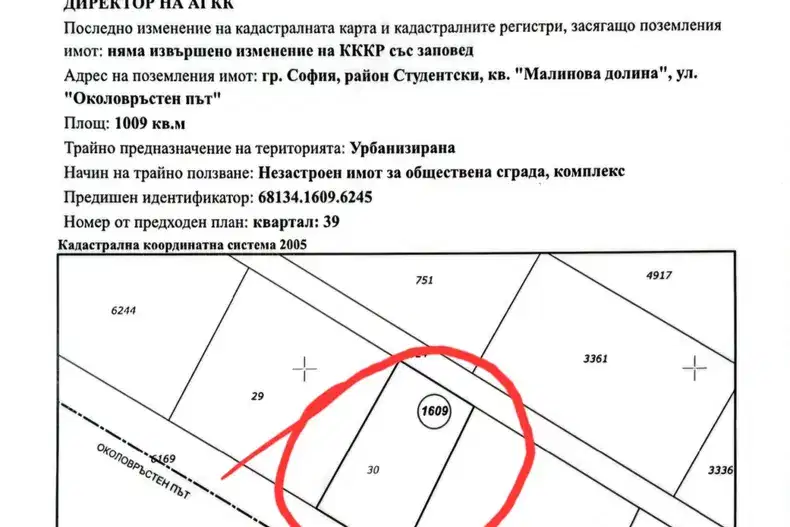 Plot in Sofiya, Malinova Dolina
